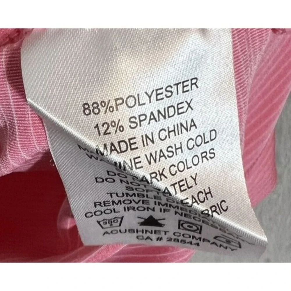FootJoy Polo Shirt‎ Men's Large Pink Stripes Short Sleeve Pullover Stretch Golf